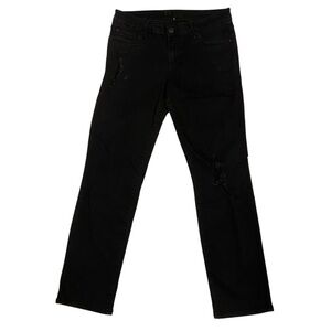 KUT FROM THE KLOTH Slim Straight Leg Jeans Distressed Black Size 8 KFTK